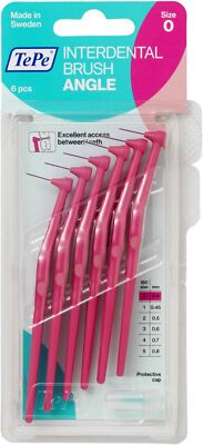 Tepe abgewinkelte Interdentalbürsten 0,4 mm rosa - 6er Pack