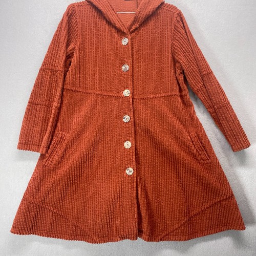 Giacca cotone Color Me donna arancione medio swing velluto a coste cotone con cappuccio - Foto 10 di 15