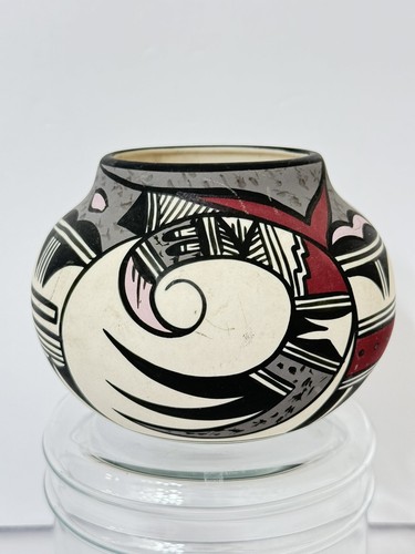 Excellent Older Hopi Polychrome Bowl Signed Native American Pottery Vase 5” - Picture 16 of 16