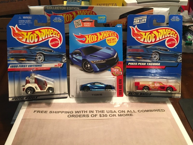 HOT WHEELS TEE'D OFF, PIKES REAK TACOMA, 17 ACURA NSX VINTAGE OLDER & VHTF!!!!