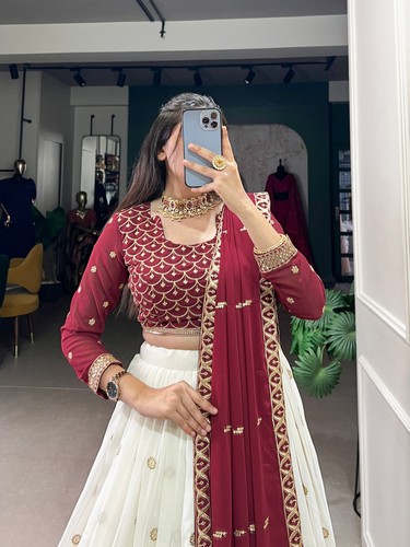 Launching New Georgette Lehnega Choli With Dupatta For Wedding & Reception Wear - Picture 2 of 11