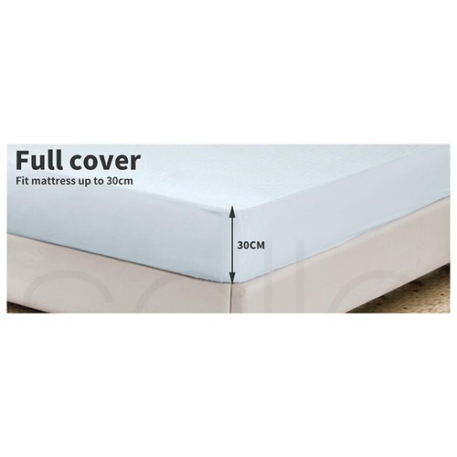 DreamZ Fully Fitted Terry Cotton Waterproof Mattress Protector Cover Queen Blue - Picture 7 of 12
