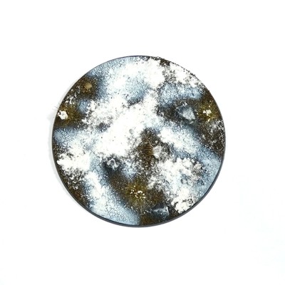 80mm Painted Miniatures Base - SNOW SURFACE - Warhammer 40K, DnD & RPG