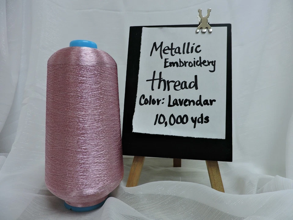 ROBISON-ANTON Metallic Machine Embroidery Thread 10,000 yds. Color Lavender.