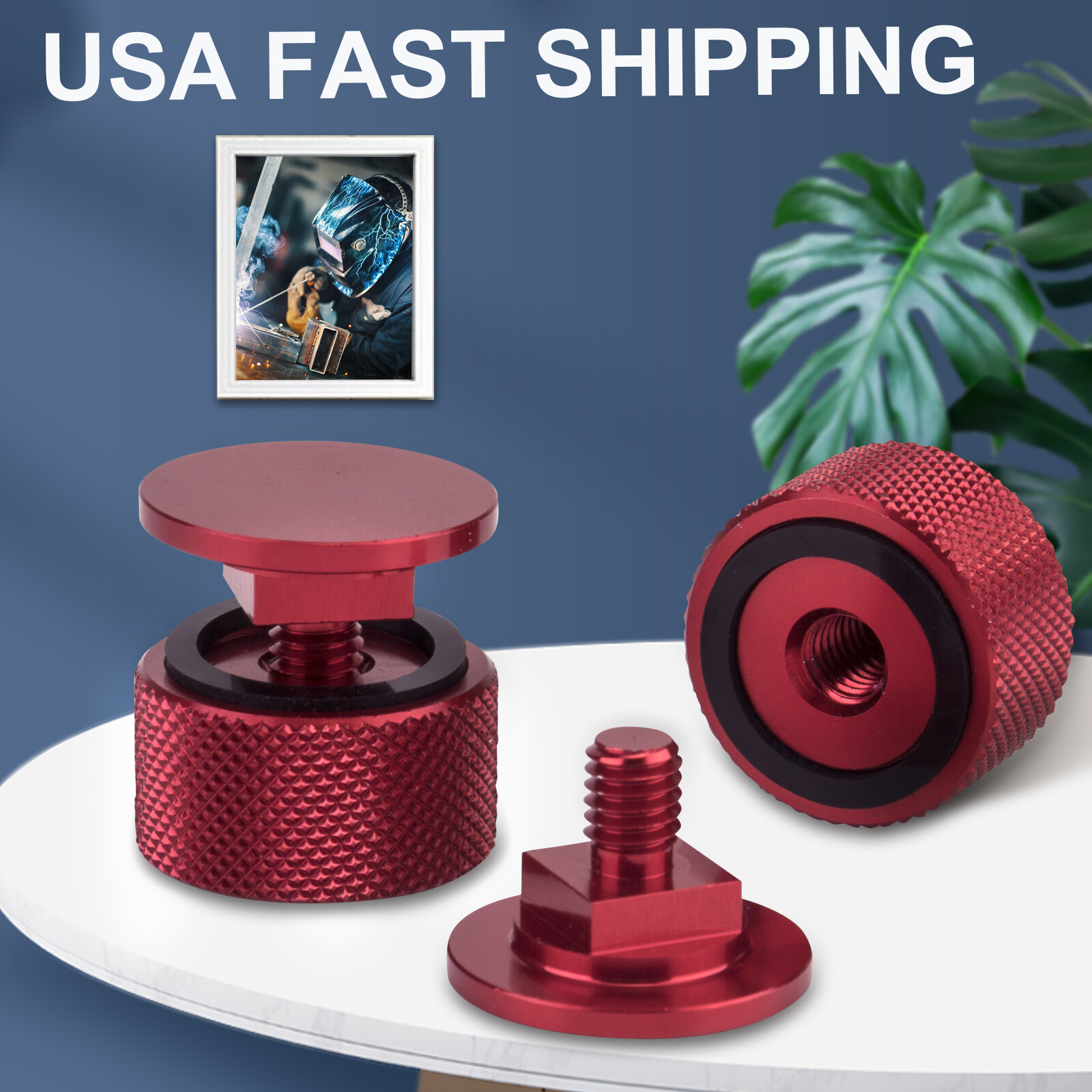 Welding Hood (Pipeliner) Fastener Headgear Parts Accessories Red 2Pcs