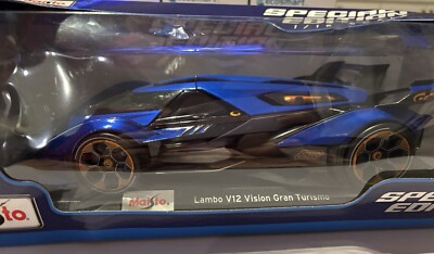 Maisto 1/18 Scale Blue Lamborghini V12 Vision Gran Turismo Hyper Car Sports Used