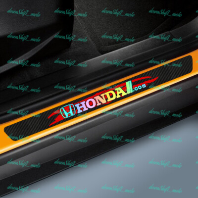 4PCS Carbon Fiber Car Door Scuff Sill Cover Panel Step Protector For HONDA NEW