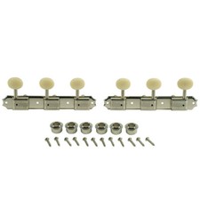 Kluson 3 per plate Double line tuners w oval white buttons fits Gibson,Kay Epi