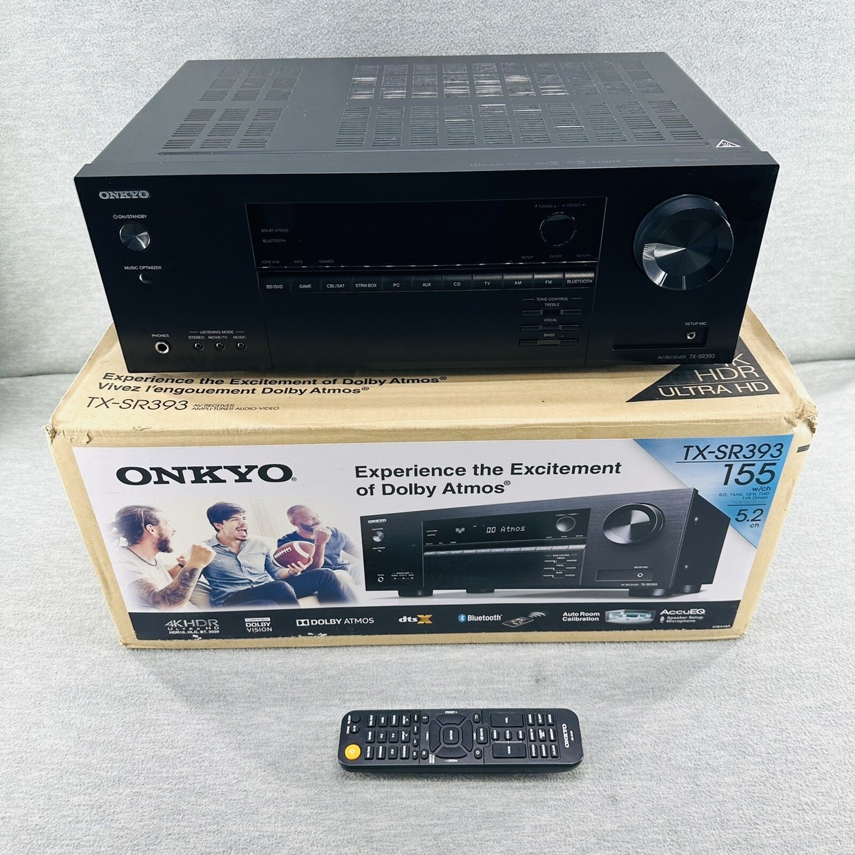 ONKYO TX-SR393 5.2 - Channel A/V Receiver Ultra HD Dolby Atmos FOR