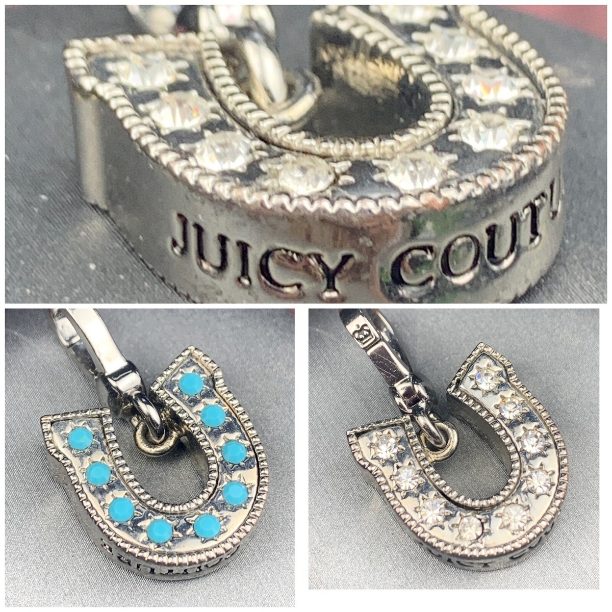 Vintage Juicy Couture Turquoise￼ Crystal Lucky horseshoe