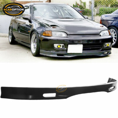 Fits 01-03 Honda Civic SPOON Style Front Bumper Lip Spoiler Splitter PU