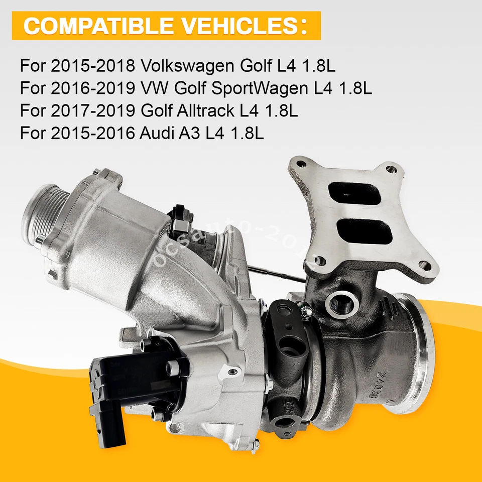 Turbocompressor 06K145713H para 15-19 Volkswagen Golf Everydayrack Audi A3 L4 1.8L - Imagem 3 de 4