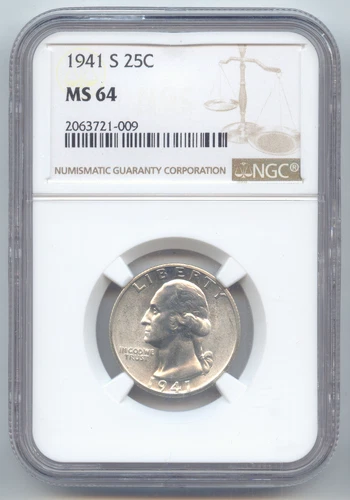 1941-S Washington Quarter, NGC MS-64
