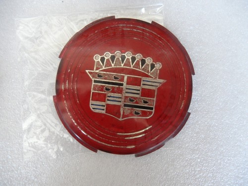 1957 57 1959 59 Cadillac Eldorado hubcap center medallions RED (4)- good -B - Picture 6 of 13