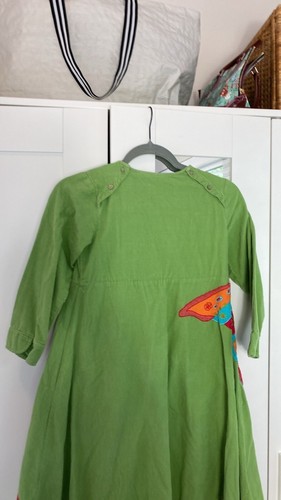 Cotton Kids Y2k Vintage Corduroy Butterfly Dress Sz 8 Pre Owned - Picture 4 of 5