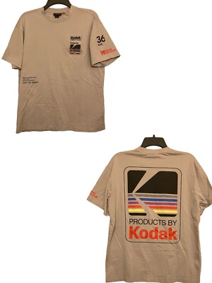 KODAK☆Big Logo Askin Short Sleeve T-Shirt H&M Kodak Print Film Short Sleeve T Shirt Size Small Light