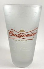Budweiser King Of Beers Bowtie Logo Frosted Pint Beer Glass 16 oz Anheuser-Busch