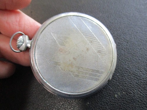 Vintage DOXA ANTIMAGNETIC INCASSABLE Pocket Watch WORKING 47mm METAL CHROME 50gm - Picture 5 of 11