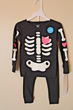 Carter's Halloween Glow-in-the-Dark Skeleton Pajamas Baby Girl 24 Months NEW