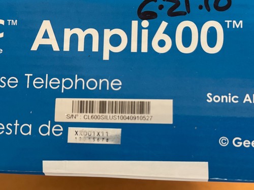 Geemarc AMPLI600 Emergency Response Amplified Phone Large Numbers Silver NEW - Zdjęcie 5 z 15