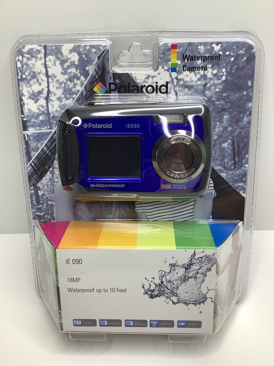 NEW POLAROID BLUE CAMERA IE 090 18MP UNDERWATER UP TO 10 FEET