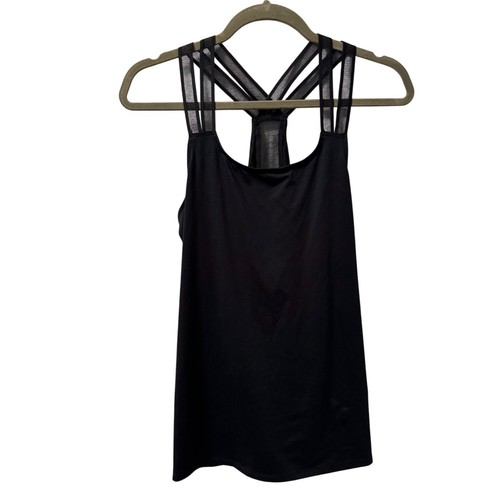 Fabletics Womens Black Strappy Back Tank Top M Polyester & Elastane Blend