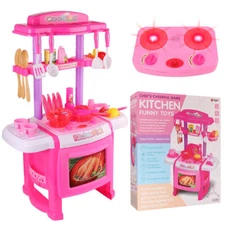 29 PCS Kids Toddlers Kitchen Pretend Play Toy Set Christmas Gift w/ Lights Sound