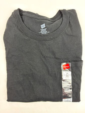 Hanes Men Crew neck 2XL T-Shirt ComfortSoft 100 Cotton Heavyweight Plain, Black