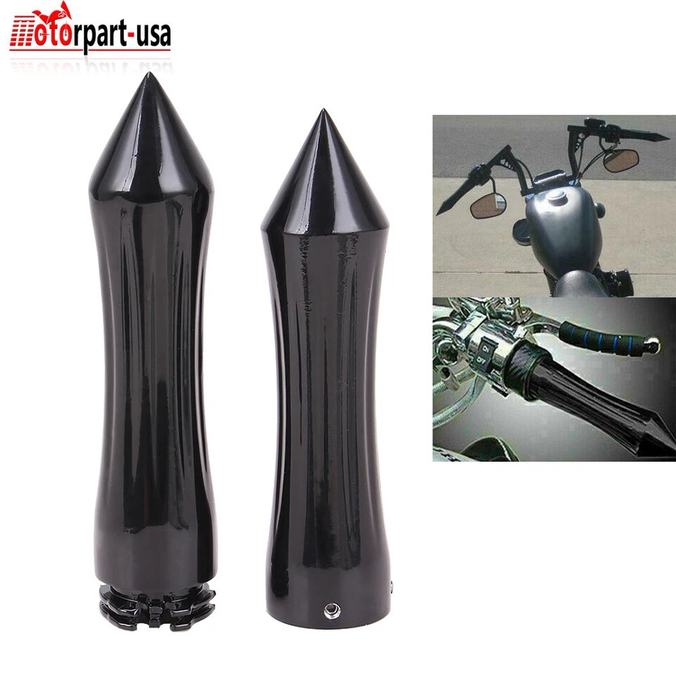 1" Motorcycle Handlebar Spike Hand Grips For Harley Honda Yamaha Suzuki Custom - Image 3 of 4