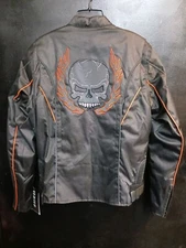 Ladies Reflective Skull Nylon Blk/Orange Jacket XLarge  Zip out Liner 3594.16