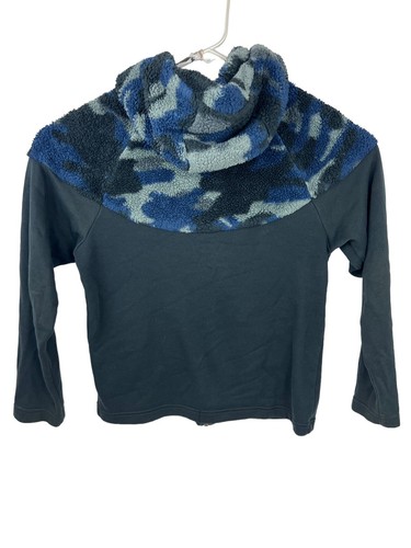 Nike Boys Sportswear Full Zip Camo Sherpa Fleece Hoodie CU8942-010 Size YL - Picture 3 of 10