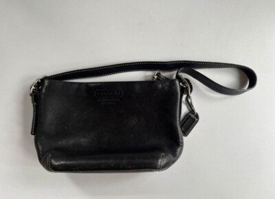 ◎vintage◎COACH Mini Body Bag BLACK Vintage Coach Black Leather Cross Body Small Plaza Bag US
