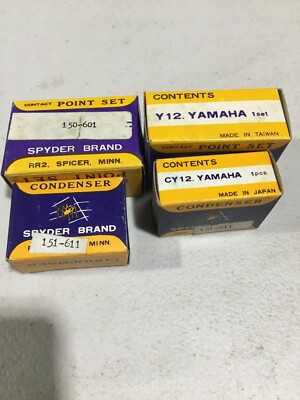 Vintage NOS Spyder Points Condensers Yamaha Sno Jet SST SS SL Star Super Whisper