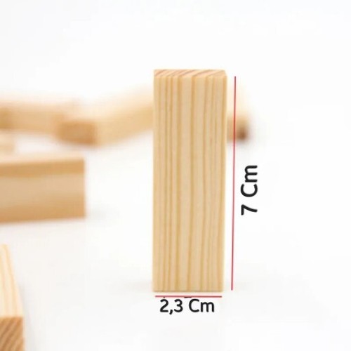60Stück Stapelspiel Wackelturm Reisespiel Stapelturm Kinder Holz Bausteine 20 Cm - Bild 3 von 9