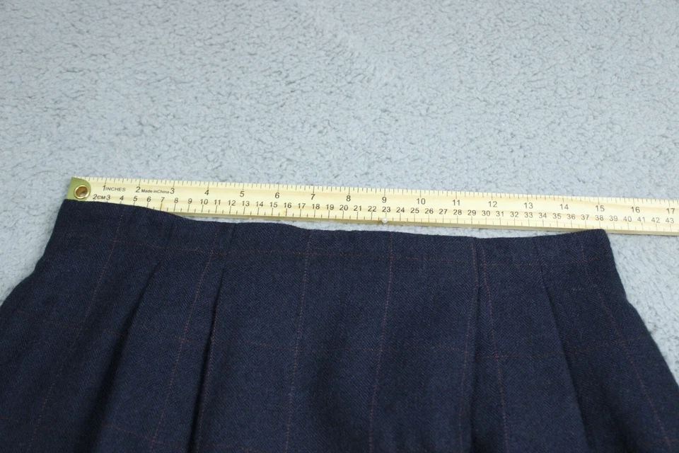 Falda Amanda Smith Mujer 12 Azul Cuadros Línea A Forrada de Lana Cremallera Trasera Rodilla Carrera Foto 2 de 4