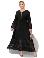 Lace Trim Maxi Dress  Size ( 1 XL)