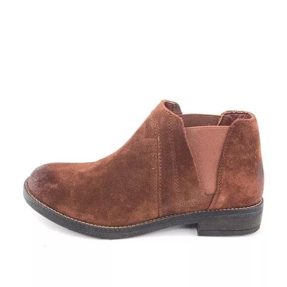 Clarks Demi Beat Ankle Booties Womens Size 7M EUR 37.5 Brown Tan Suede Leather