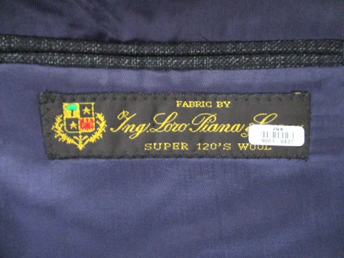 Ing Loro Piana Barneys New York Dark Gray Plaid 120's Wool Blazer Jacket 44R - Picture 7 of 9