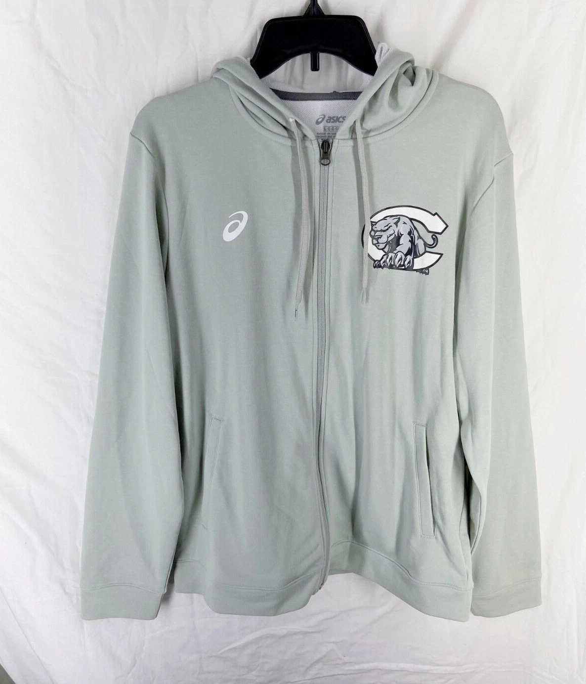 Asics Light Gray Panthers Lightweight Full-Zip Hoodie