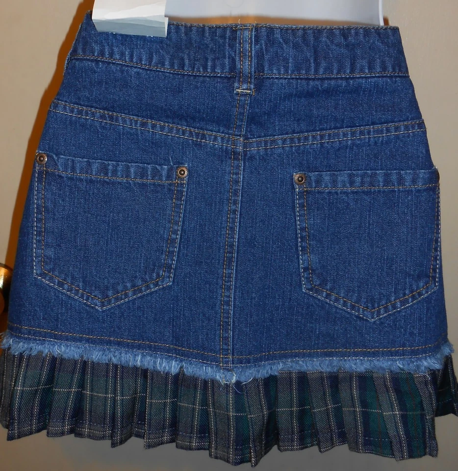 Arizona Plus Size Girls Plaid Hemline Denim Skirt Blue Size 10 1/2 NWT - Image 2 of 2