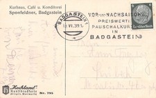 749225) DR/Ostmark SST card Bad Gastein - package cures 1939