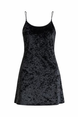 Victoria Secret Black Crush Velvet Dress Size S Whimsy Goth Witchy Grunge Goth