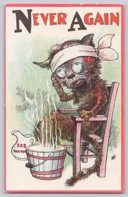 Comic Postcard Cat with Hangover    Never Again    Series 99