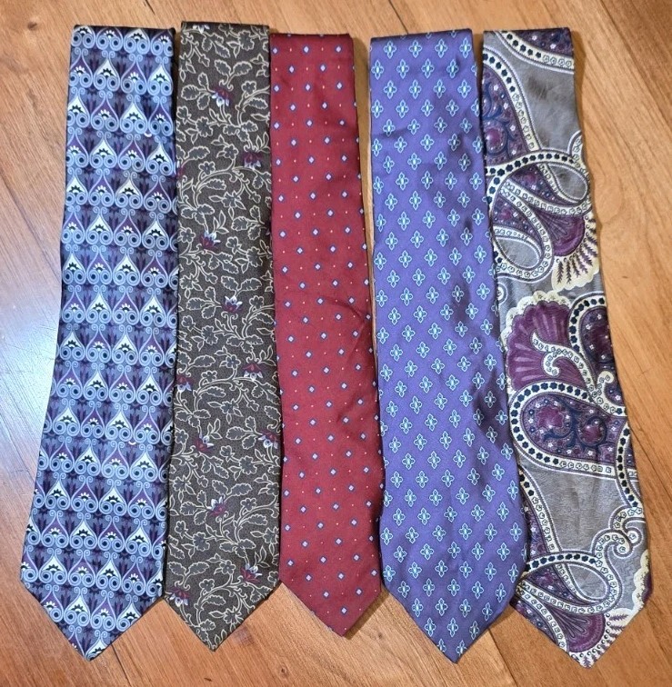Men's Neck Tie Silk Ties Lot of 5 Geoffrey Beene, GAP, Stafford,  Monterey 56x3