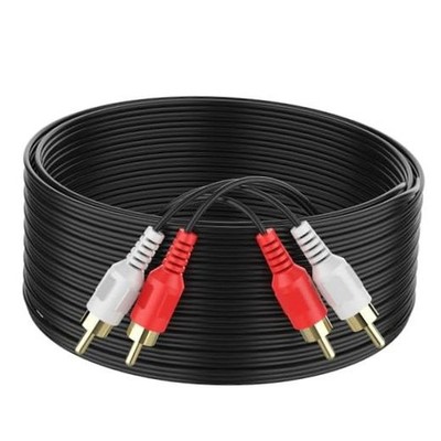 RCA Cable,2RCA M/M Stereo Audio Cable [24K Gold Plated | Copper Core] 2RCA 25ft