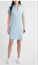 Frank & Eileen Lauren Cotton Polo Dress Dive blue small-tiny flaw