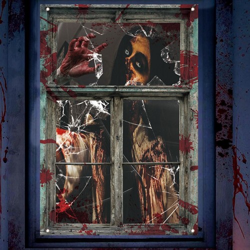 Coprifinestra Resistente allo Sbiadimento Striscione Camera Poster Accessori Halloween - Foto 8 di 10