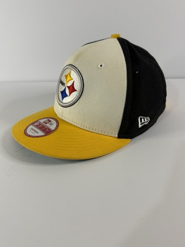 New Era Vintage 9Fifty Pittsburgh Steelers NFL Snapback Cap White Yellow Black - Picture 2 of 14