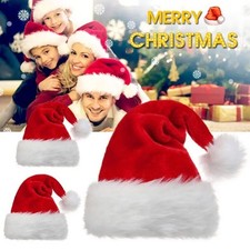 Red Velvet Classic Santa Claus Hat For Xmas Party Christmas Hat For Kids,adults