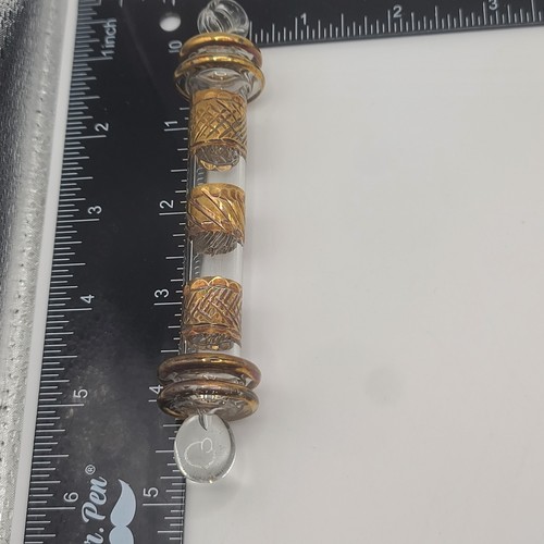 Vintage Glass Ornament Gold Tone - Picture 5 of 9